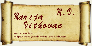 Marija Vitkovac vizit kartica